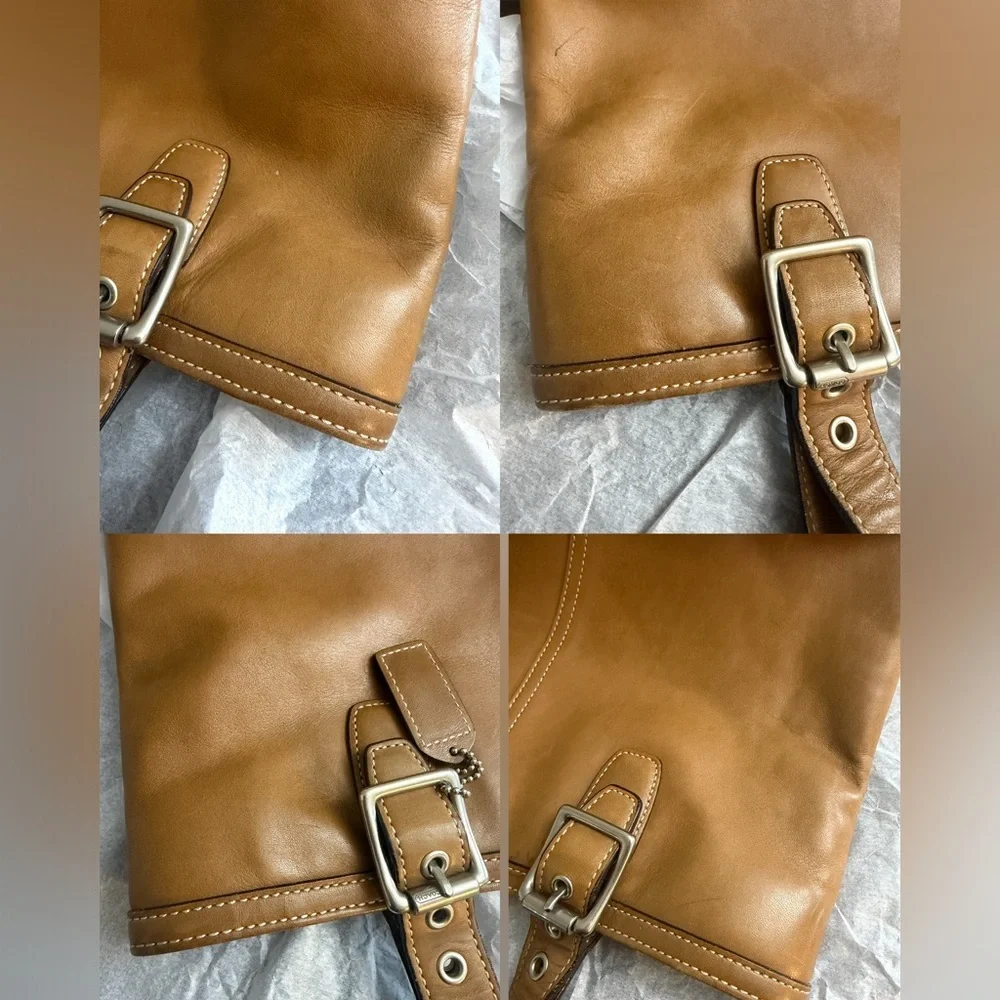 Vintage Coach #9572 Tan Leather Structured Tote